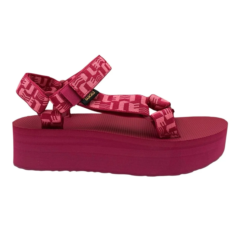 Teva Flatform Universal Womens Sport Platform Sandals 7 Glisten Cherries Jubilee